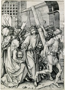 Kristus bærer korset, sent på 1400-tallet av Martin Schongauer
