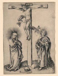 Kristus på korset med Maria og Johannes av Martin Schongauer