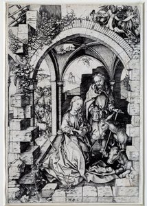 Nativite-tegning av Martin Schongauer (1450-1491) Paris fra 1400-tallet. av Martin Schongauer