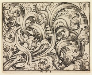 Horisontalt fyll på en lys bakgrunn (horisontalt ornament) av Martin Schongauer