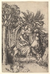 Hvil på flyturen til Egypt, ca. 1435-1491. av Martin Schongauer