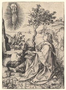 Saint John på Patmos, ca. 1435-1491. av Martin Schongauer