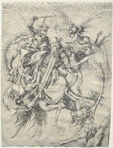 St. Anthony plaget av djevlene, 1400-tallet.