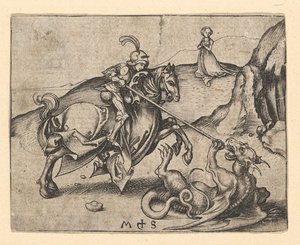 St. George Slaying the Dragon, ca. 1435-1491. av Martin Schongauer