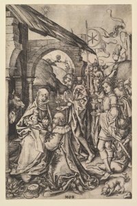 Tilbedelsen av magiene, ca. 1435-1491. av Martin Schongauer