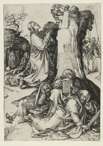 The Agony in the Garden, slutten av 1400-tallet av Martin Schongauer