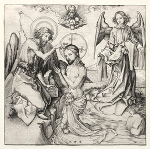 Kristi dåp i Jordan, ca. 1480-90. av Martin Schongauer