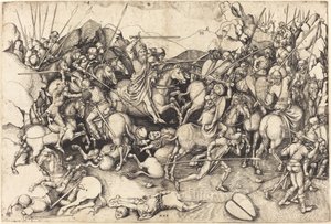 Slaget ved Saint James ved Clavijo av Martin Schongauer