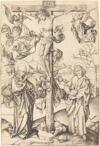 Korsfestelsen med fire engler av Martin Schongauer