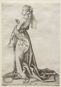 Den første av de tåpelige jomfruer av Martin Schongauer