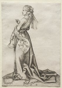 Den første av de tåpelige jomfruer. av Martin Schongauer