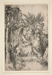 The Flight into Egypt, fra serien Life of the Virgin av Martin Schongauer