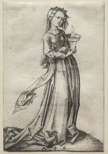 Den fjerde vise jomfru. av Martin Schongauer