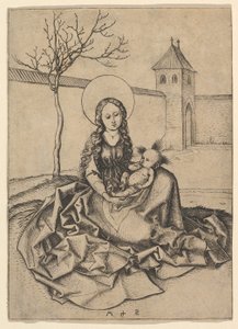 Madonnaen og barnet i gårdsplassen, ca. 1435-1491. av Martin Schongauer