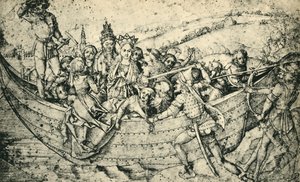 Martyrdommen til Saint Ursula og hennes følgesvenner, c1450, 1943. av Martin Schongauer