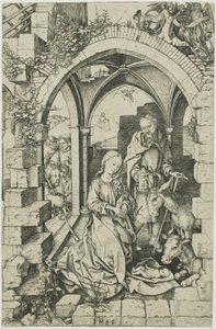 The Nativity, fra Life of the Virgin av Martin Schongauer