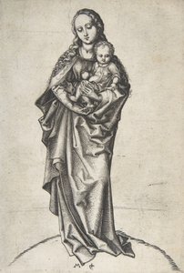 Jomfru og barn med et eple, ca. 1475., ca. 1475. av Martin Schongauer