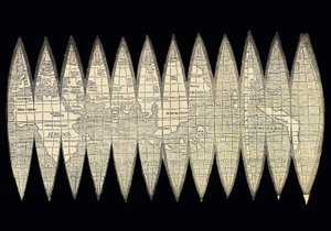 Verdenskart i form av et sett med jordklodegorer, 1507