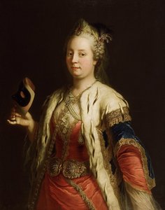 Portrett av keiserinne Maria Theresia av Østerrike 1717-1780 med maske à la Turque, før 1750