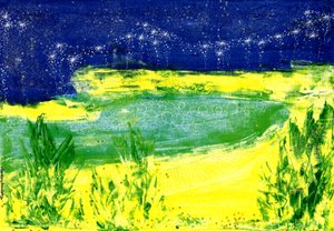 Stjernehimmel over innsjøen av Martina Konitzky