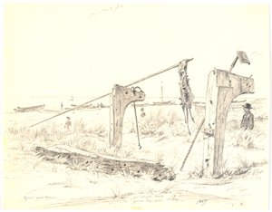 Strandtomt med båtplass, Skagen av Martinus Rørbye