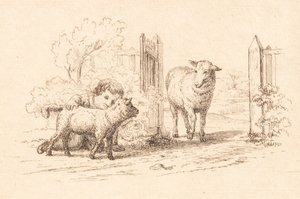 Illustrasjon til "Halv hundre fabler for barn" av Hey av Martinus Rørbye