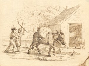 Illustrasjon til "Halv hundre fabler for barn" av Hey av Martinus Rørbye