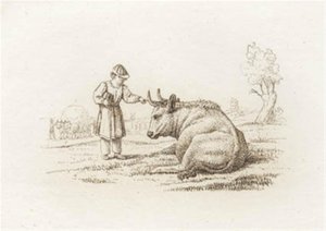 Illustrasjon til "Halv hundre fabler for barn" av Hey av Martinus Rørbye