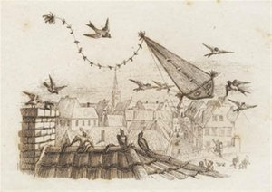Illustration til "Halvhundrede Fabler for Børn" af Hey   1282471   no       norwegian Successfully Translated  Original: Alighting from a Gondola in Canal Grande in Venice. In the Background Santa Marie delle Salute Translat: Alighting from a Gondola in Ca av Martinus Rørbye