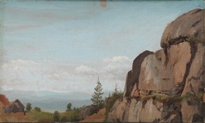 Norsk landskap med steiner i forgrunnen av Martinus Rørbye