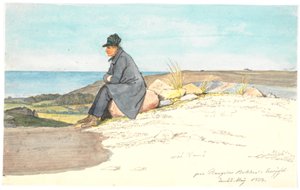 Sittende mann i Bangsbo åser, Vendsyssel, 22. mai 1833 av Martinus Rørbye