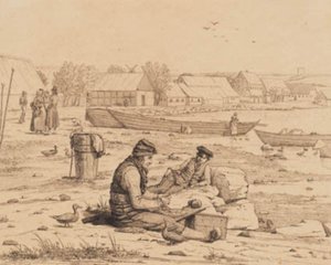 Strandgaden i Thisted. 1830 av Martinus Rørbye
