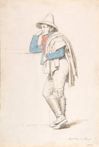 Studie av en romersk kusk, tidlig på 1800-tallet. av Martinus Rørbye