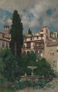 En spansk hage. av Martín Rico y Ortega