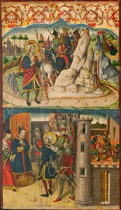 Saint Christopher møter Satan, Saint Christopher før kongen av Lycia, 148085. av Martín de Soria