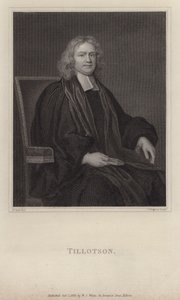 John Tillotson, erkebiskop av Canterbury (gravering) av Mary (after) Beale