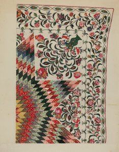 Patchwork og applikasjonsdyne av Mary Berner