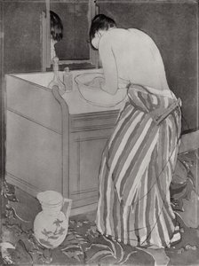 La Toilette, 1891 (tørrpunkt og kjent på papir) av Mary Cassatt