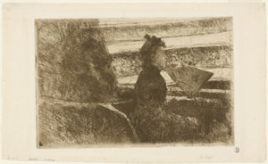 Dame i svart, i en Loge, mot høyre av Mary Cassatt