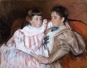 Louisine Havemeyer og hennes datter Electra, 1895 (pastell på papir) av Mary Cassatt