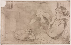 Lydia og hennes mor på Tea, ca. 1880. av Mary Cassatt