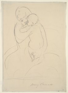 Mors kjærtegn, 1921 av Mary Cassatt