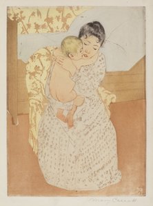 Mors kjærtegn, ca. 1891. av Mary Cassatt