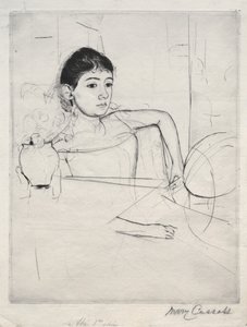 Mimi som brunette, 1889. av Mary Cassatt