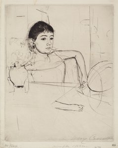 Mimi som brunette, ca. 1889. av Mary Cassatt