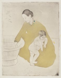 The Bath, 1890-1891. av Mary Cassatt