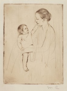 The Caress, c. 1891. av Mary Cassatt
