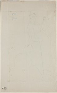 Tilpasningen [verso] av Mary Cassatt