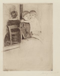 The Mirror, ca. 1891. av Mary Cassatt