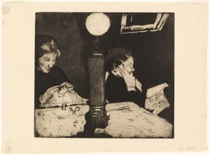 Under lampen, ca. 1882 av Mary Cassatt